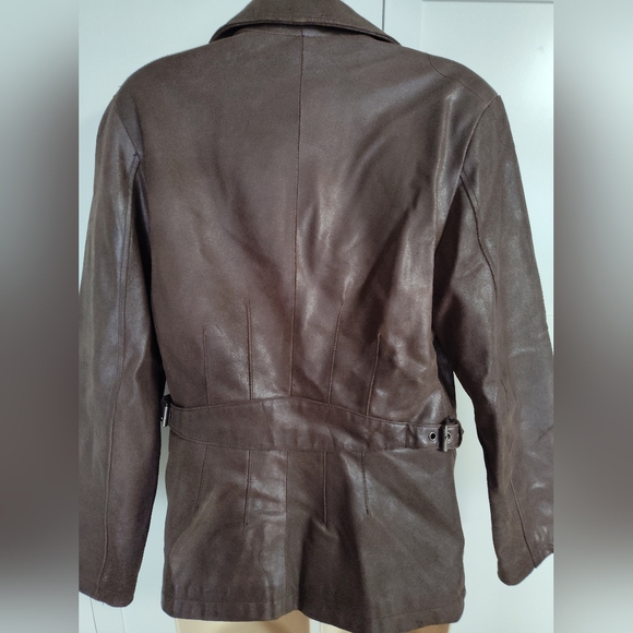 Women's Kenneth Cole Leather Jacket Unworn Cond Fun Detail Textured Sz M 8/10? - Picture 5 of 12